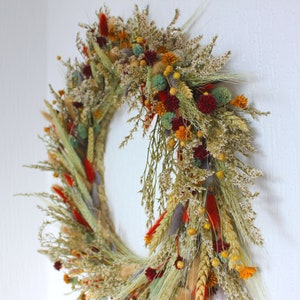 Wall decoration with dried and preserved flowers, mixed bouquet image 4