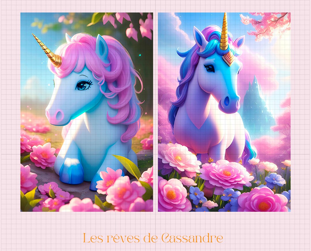 Baby Unicorn Nursery Digital Print Fairy Kids Poster Set. Etsy