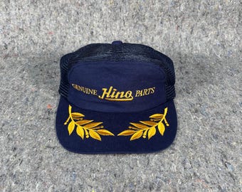 Gorra de camionero Hino vintage azul con cierre tipo snapback