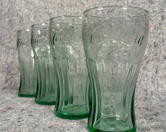 Vaso vintage de Coca-Cola verde (juego de 4)