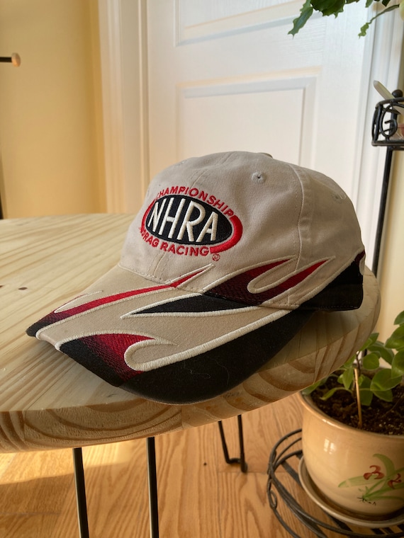 Vtg NHRA Racing Strap Back Style Hat
