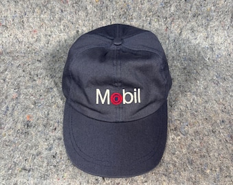 Gorra vintage con correa trasera de la gasolinera Mobil