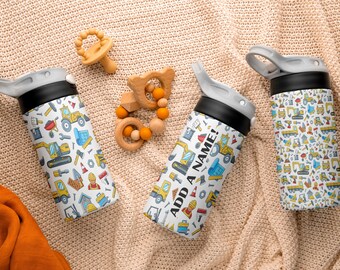 12 oz flip-top drinkbeker voor kinderen, beker omslag, naam toevoegen 12 oz rechte kinderbeker voor peuters sublimatieontwerp, png voor jongens