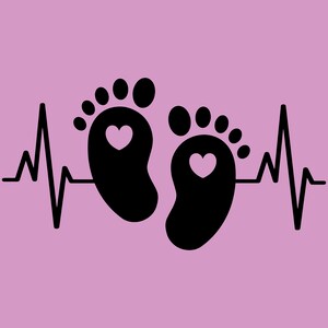 Baby Footprint, Baby Feet SVG Instant Download SVG, PNG, digital download, Baby Feet Svg, Baby Footprint Heartbeat, Baby Silhouette