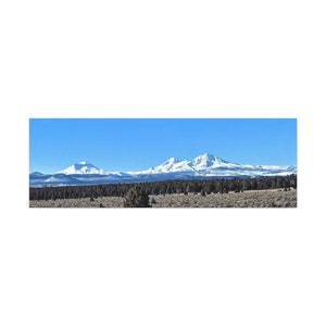 Mountain Canvas Wall Art, Three Sisters Mountains, Mountain wall art decor. Large mountain art for the living room.