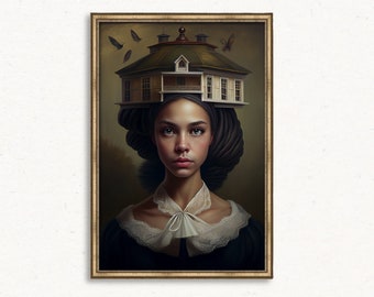 Whimsical Woman Portrait | Warm Wall Art | High-Quality Digital Download | Luxury Art Nouveau Style