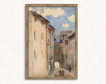 Refined Urban Landscape Painting | Architectural Wall Art | High-Quality Printable Decor | Cityscape Luxury Style