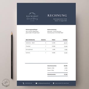 Invoice template 2025 for small businesses - invoicing company, digital accounting template, financial planning self-employed