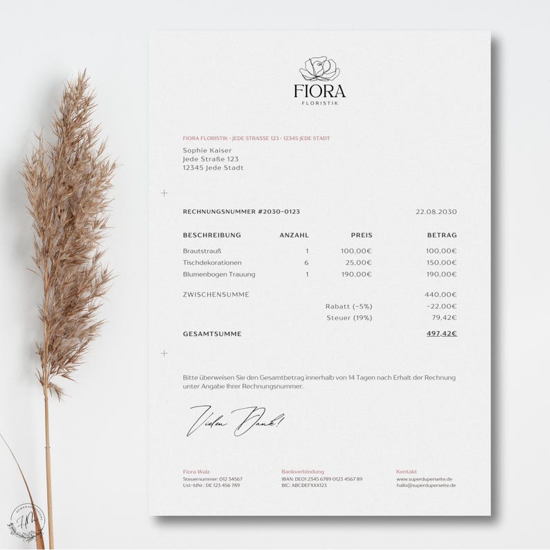 Invoice Template 2025, Professional Word & Canva Template, Invoice ...