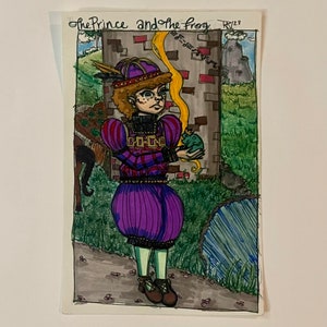 The Frog Prince 4x6 Print of Marker art with Gender twist