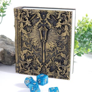 Cleric tome dice,card&mini holder,dice roller/fREE DICE/shield/tabletop  DnD magic book lover/hidden storage/rpg gift for gamer/DM master