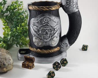 Pirate dice tower can holder dice roller +FREE DICE SET tabletop game DnD forest campaign roll play gaming tower koozy gift for gamer rpg