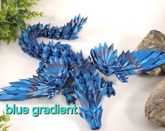 Articulated crystal wing dragon 3d printed Fidget desk toy statue dnd table top game pice birthday gift favors computer tower display topper