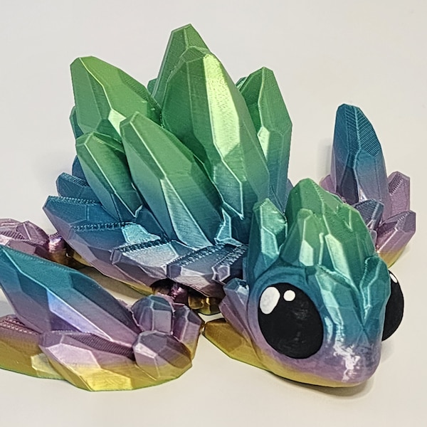 Gemstone turtle Fidget sensory desk toy birthday favors crystal power cinderwing mothers day gift 3d printed statue articulated sensory fun