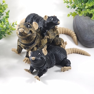 Cute Rat Fidget Articulated Statue Desktop Toy Computer Tower Figurine ...