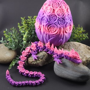 dragon egg rose combo ,rose or ochid dragon,flower egg,Easter basket filler,articulated toy gift for teens surprise egg as seen on tik tok