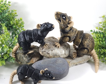 Cute rat Fidget articulated statue desktop toy computer tower figurine dual custome color gift for animal lovers Halloween decoration