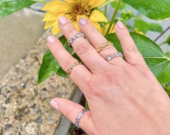 gold ring with natural stone