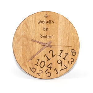 Wall clock made of solid wood 28 cm diameter / Customizable / Handmade / Sustainable