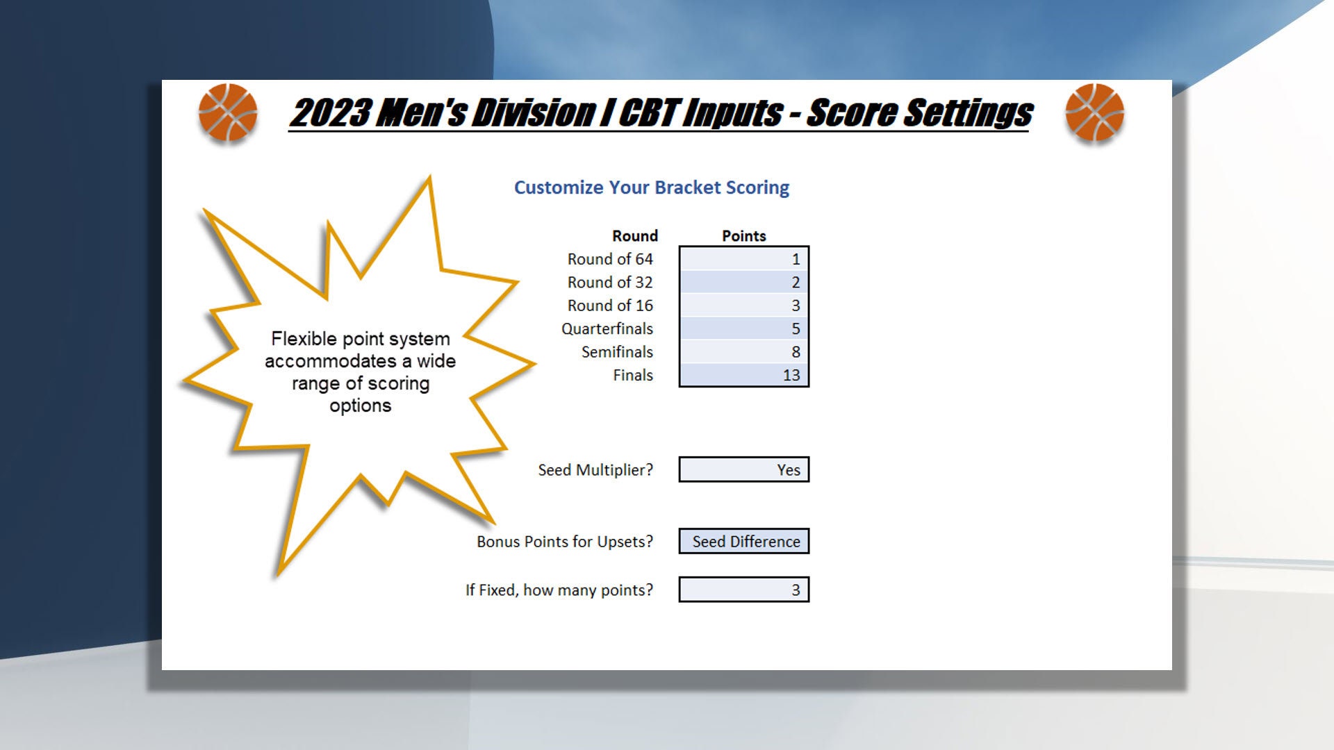 College Basketball Tournament Excel Template | College Basketball ...