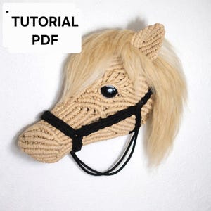 Tutorial en PDF de patrón de caballo de macramé, patrón de caballo en PDF, unicornio