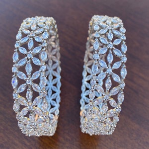 Pair of premium quality american diamond bangles (kada)