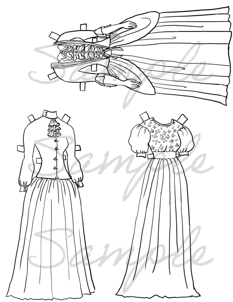 Printable Digital Princess Paper Doll Set cecelia Etsy