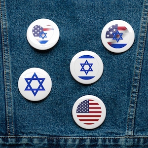 Israel / USA friendship pin buttons (set of 5)