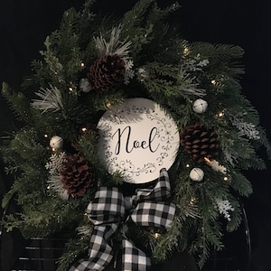 Christmas Wreath Noel with Lights