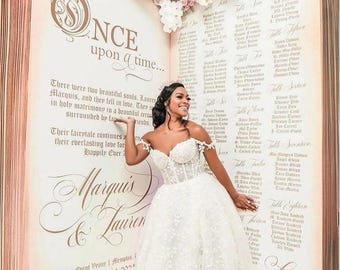 Fairytale Wedding Photo Board, Custom Storybook Backdrop Sign, Personalized Giant Party Display for Events