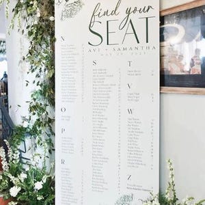 Custom Wedding Seating Chart Board, Large Coroplast Reception Sign, Table Assignment Display image 11