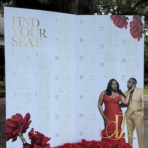 Custom Wedding Seating Chart Board, Large Coroplast Reception Sign, Table Assignment Display image 13