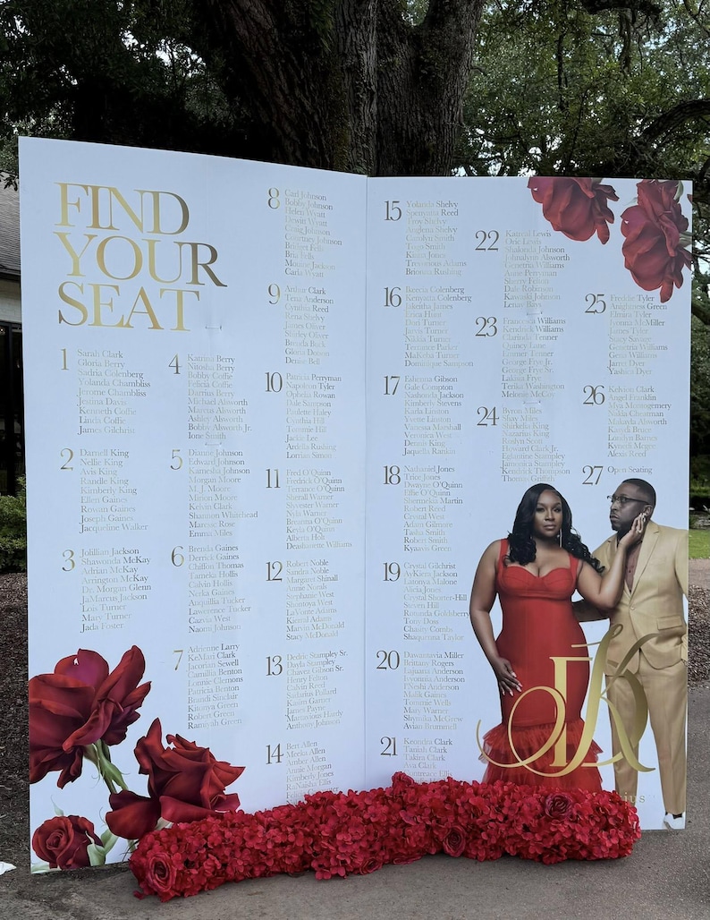 Custom Wedding Seating Chart Board, Large Coroplast Reception Sign, Table Assignment Display image 13