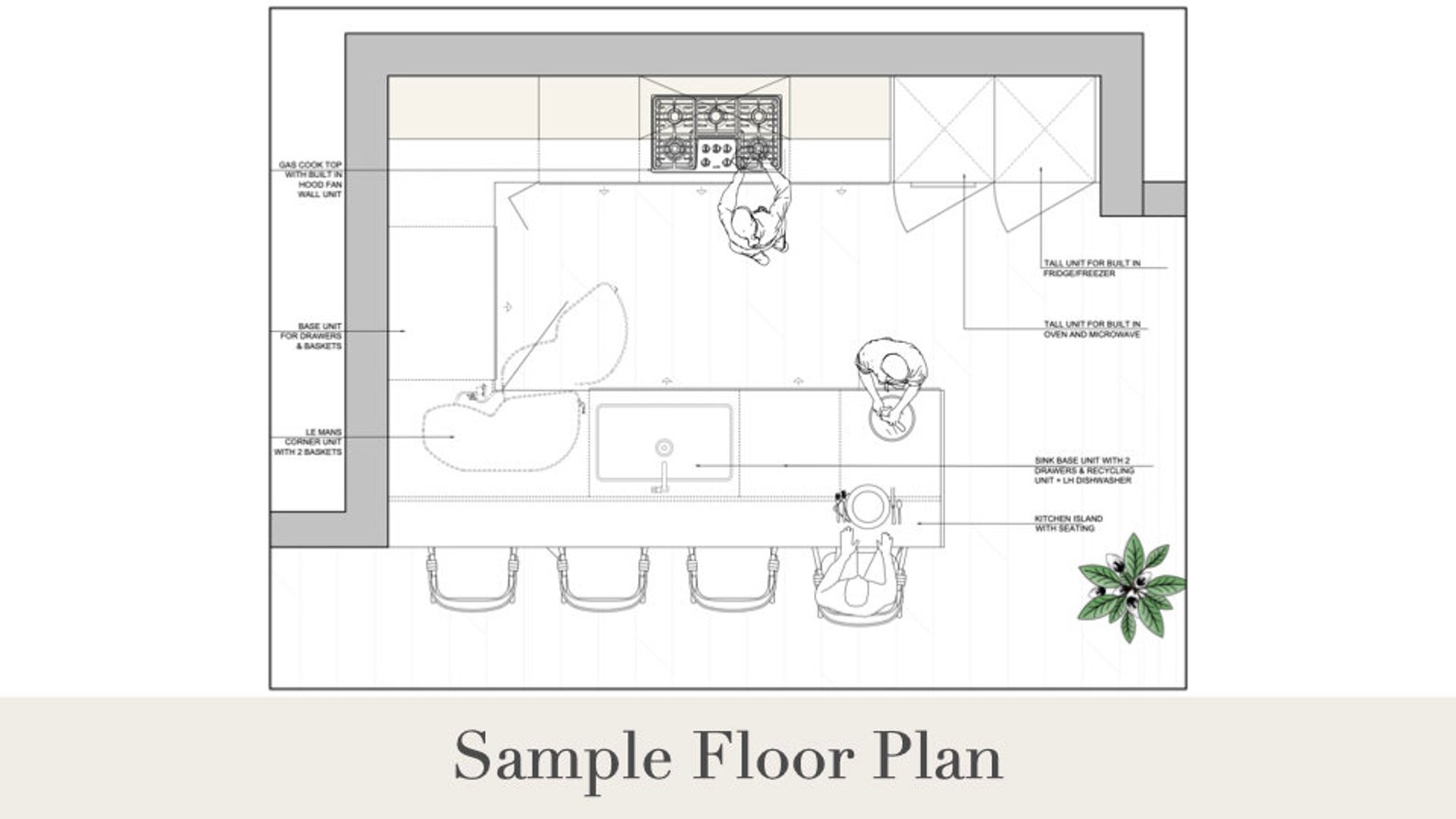 Custom 2D Kitchen Floor Plan Design | Space Saving Layout Service - Etsy