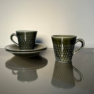 Vintage Stavangerflint Norway Green Tea Cup & Saucer Set