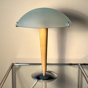 Vintage IKEA Kvintol B9503 Frosted Glass Mushroom Table Lamp
