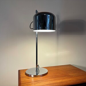 Vintage 1970s Space Age Adjustable Height Chrome Coupe Style Table Lamp