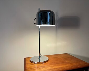 Vintage 1970s Space Age Adjustable Height Chrome Coupe Style Table Lamp