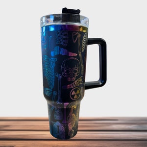Radiologist X-Ray Tech Radiology Tech Laser Engraved 40 oz Insulated Tumbler with Handle Lid and Straw  Insulated