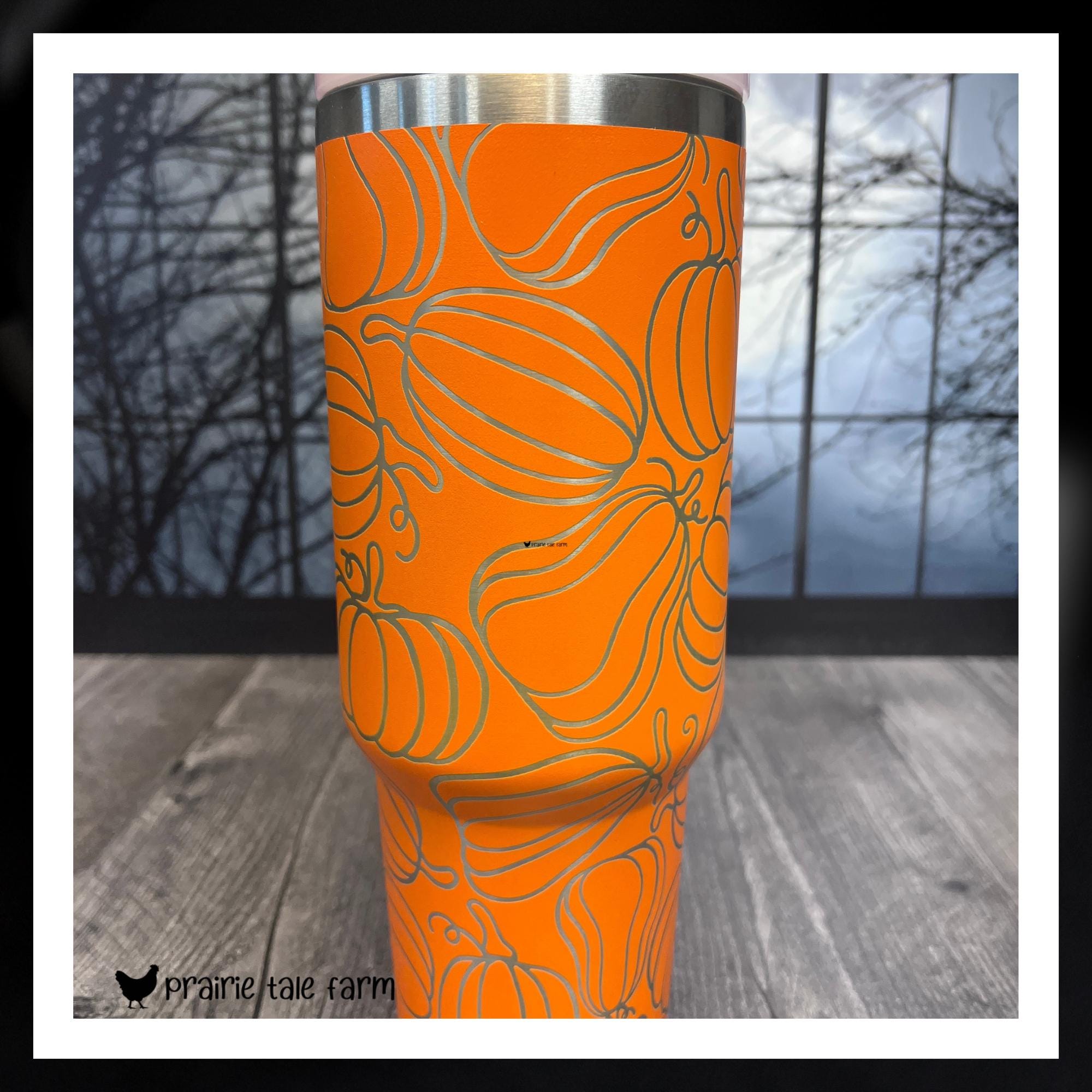 Pumpkin Seamless Laser Engraved 40 Oz Insulated Tumbler With