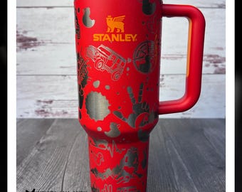 Off Roading 4x4  Laser Engraved 40 oz Insulated Tumbler with Handle Lid and Straw Double Wall Insulated Cup