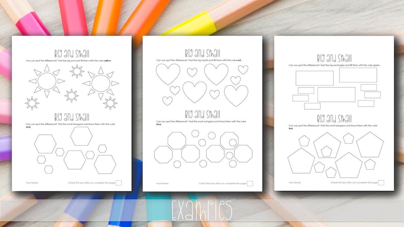 10 Shapes + Big and Small Concept Preschool Printables + Abc's + Shape ...