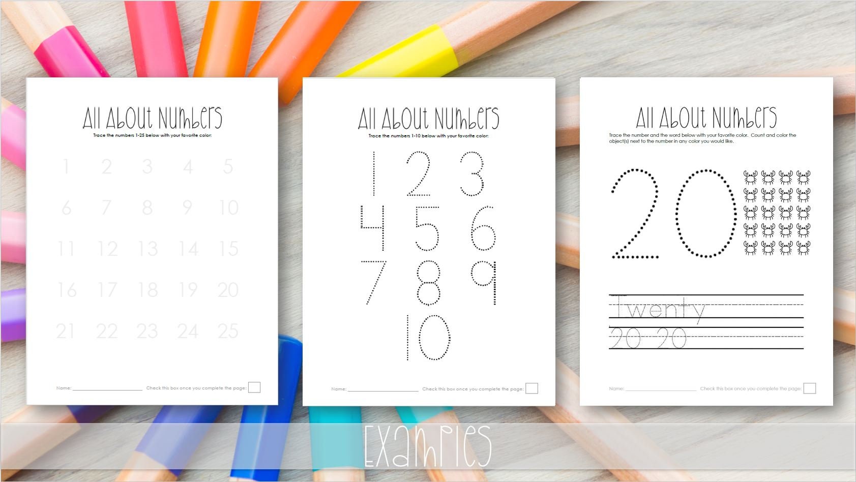 All About Numbers Preschool Printables + Number Tracing + Number Color ...