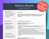 Resume for Teachers Pre-Filled with Real Examples You Can Use, with 2 Columns in Blue, Including Cover Letter, 3 Pages Populated and Filled