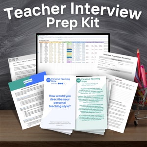 Elementary Teacher Interview Prep Kit: Q&A Flash Cards, Interview Tracker, Questions To Ask During Interview, Case Studies + MORE!