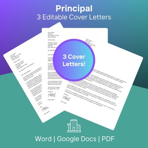 Paquete de cartas de presentación del director de la escuela: 3 cartas elaboradas por expertos para solicitudes de empleo y solicitantes de empleo
