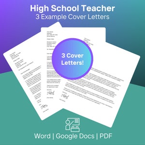 Paquete de cartas de presentación para maestros de secundaria: 3 cartas precargadas elaboradas por expertos para solicitudes de empleo y solicitantes de empleo