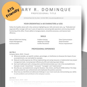 Resume Template for Any Professional, Including Cover Letter, Pre-Filled with Tips & Examples, ATS Friendly, Multiple Pages, White Header