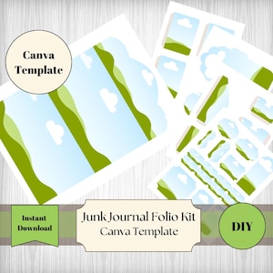 ジャンクジャーナルテンプレートキット フォリオ Canva ジャンクジャーナル用テンプレート フォリオ初心者向けテンプレート Canva用フレーム