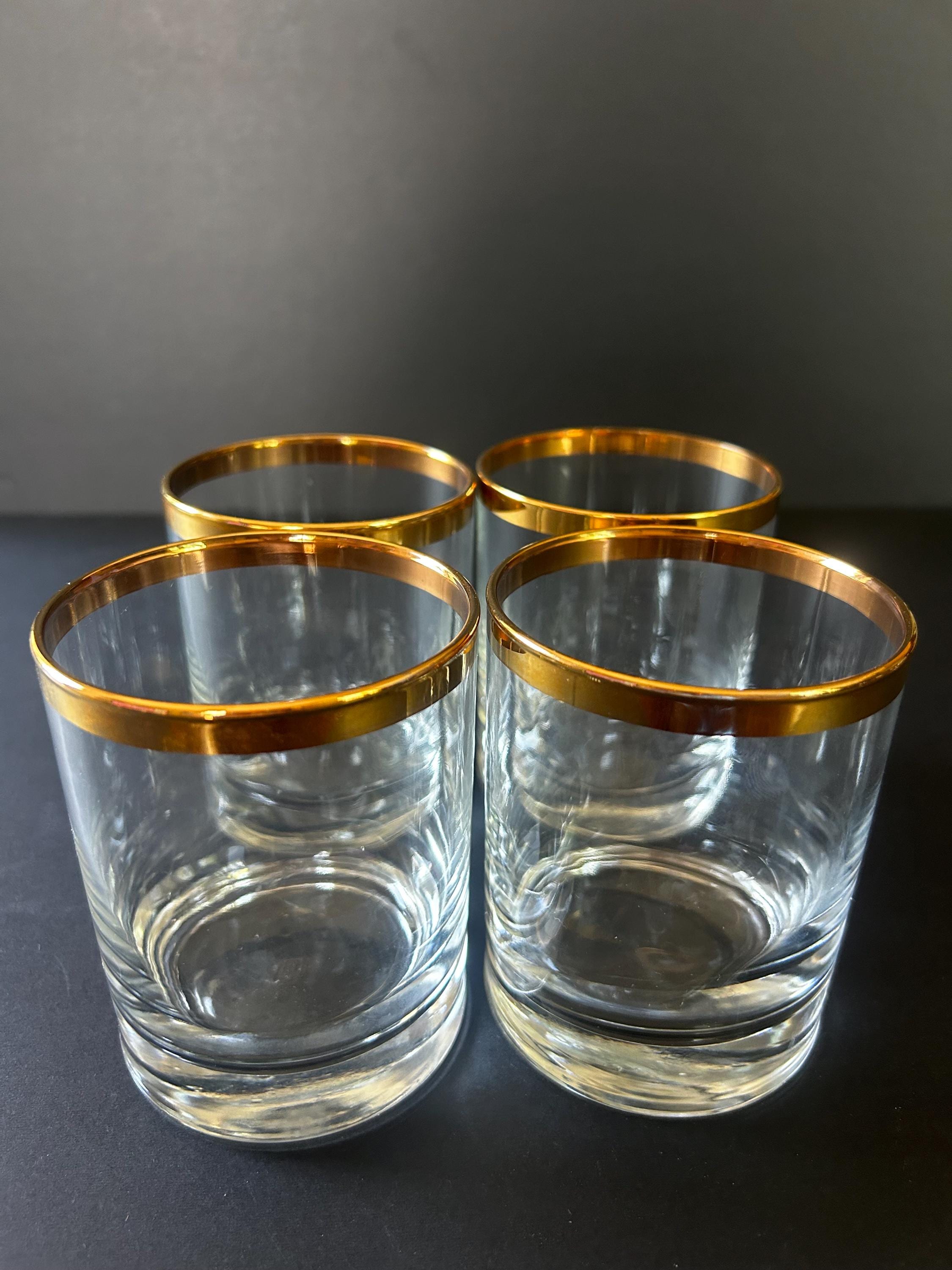 Gold Rimmed Double Old Fashioned Glasses.. Set of 4 Etsy — free download